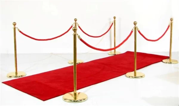 stanchions and red carpet
